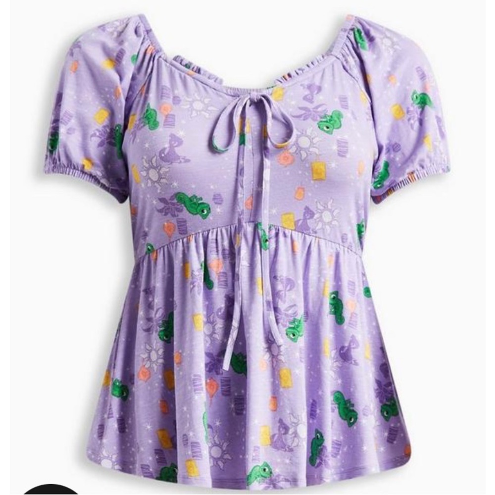 DISNEY TANGLED BABYDOLL HERITAGE SLUB PUFF SLEEVE TOP